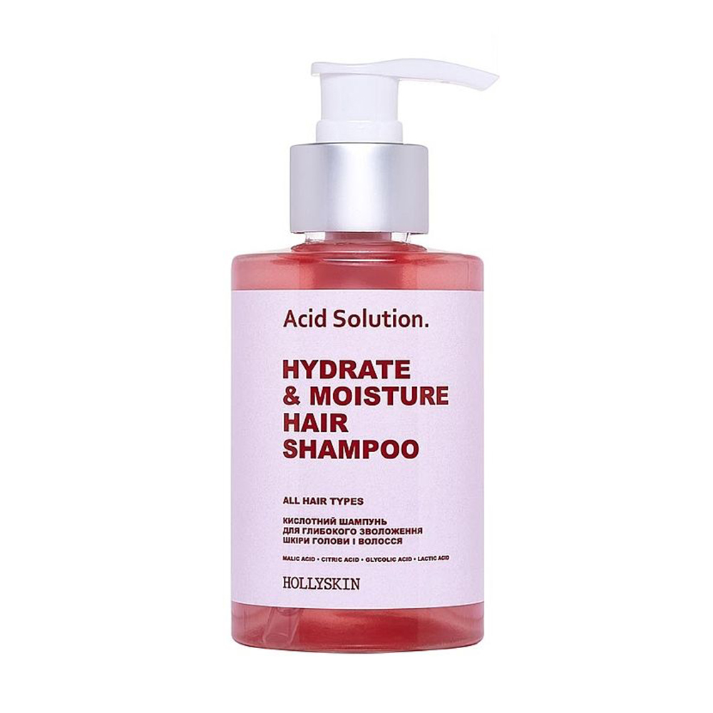 Кислотний шампунь для глибокого зволоження шкіри голови і волосся Hollyskin Acid Solution Hydrate &amp; Moisture Hair Shampoo, 200 мл